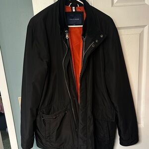 Cole Haan Men's Black Jacket with Orange Lining